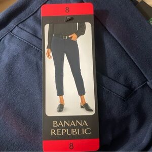 Banana Republic NWT Sz 8 Slim Straight Cropped Pant Isola Nights Blue